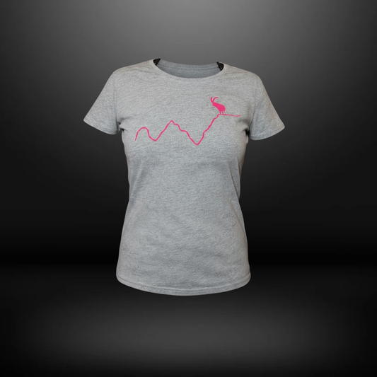 Trendsetter T-Shirt Damen Steinbock Oxford Grau/Pink