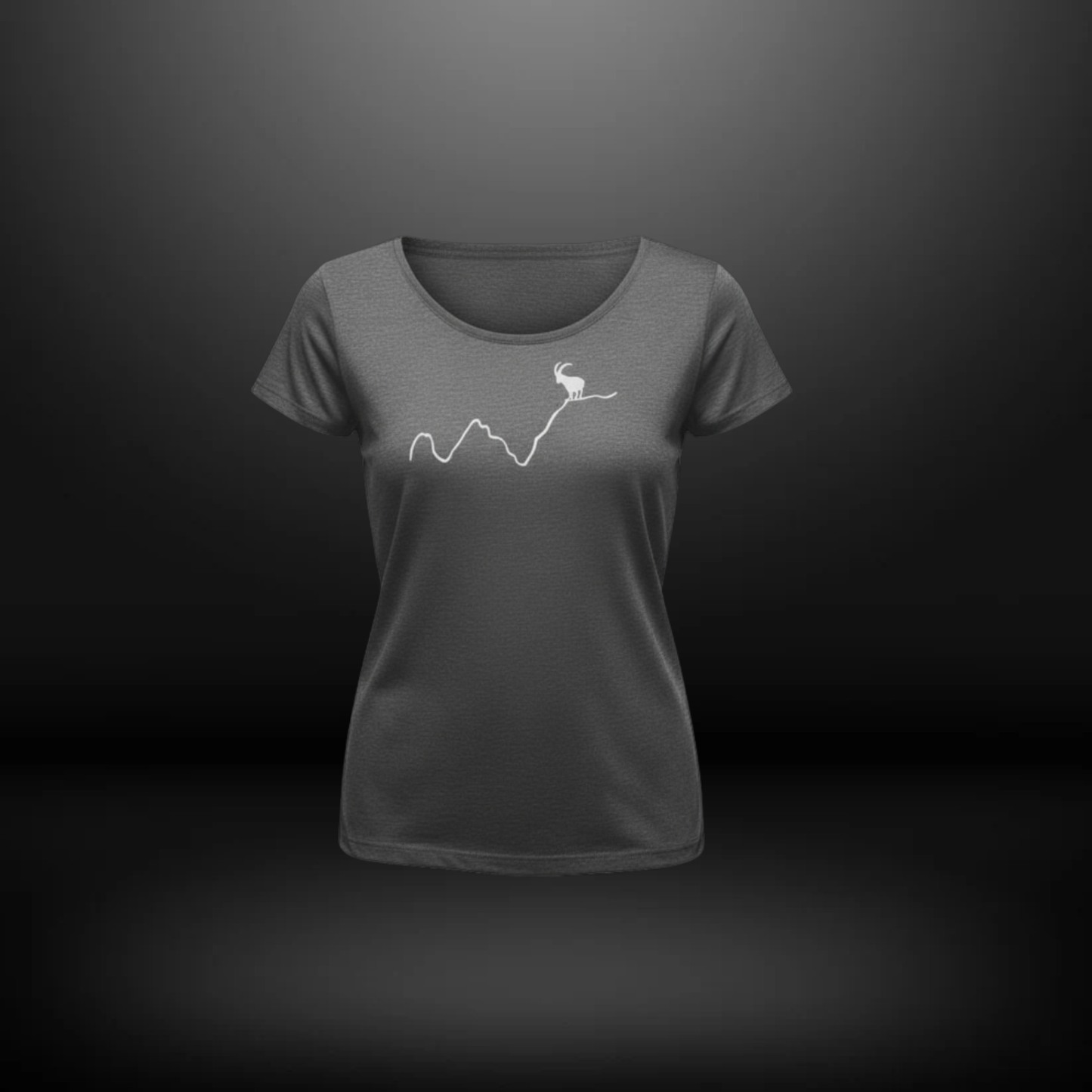 Trendsetter T-Shirt Damen Steinbock Anthrazit/Weiss