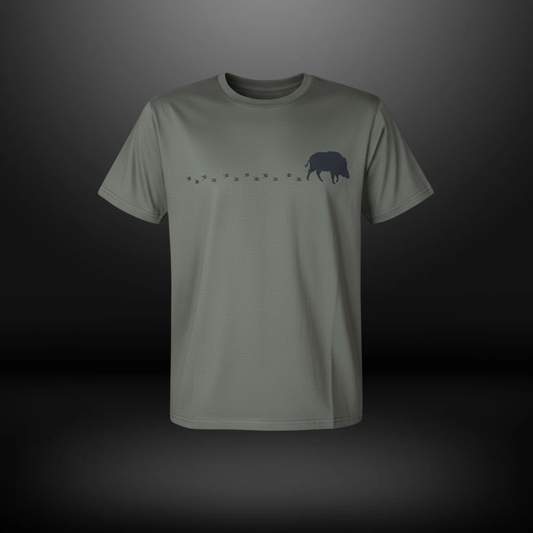 Trendsetter T-Shirt Herren Wildschwein Jagdgrün/Schwarz