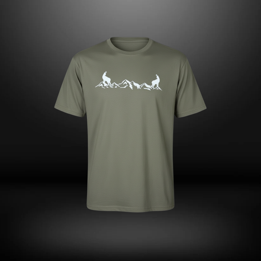 Trendsetter T-Shirt Herren 2 Gams auf Berg, New Army/Weiss